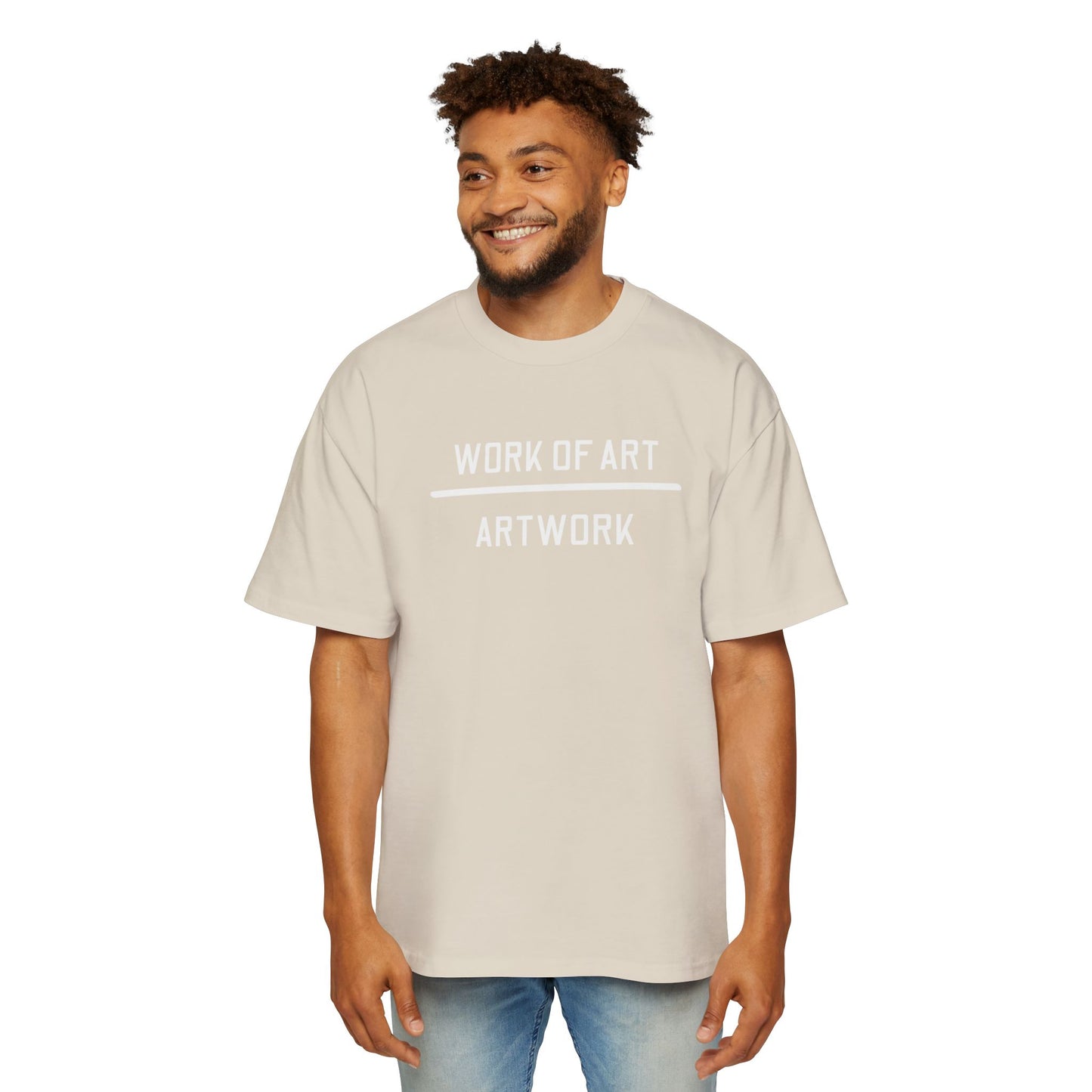 Men's Heavy Oversized Tee - Work of Art Graphic Tee for Art Lovers