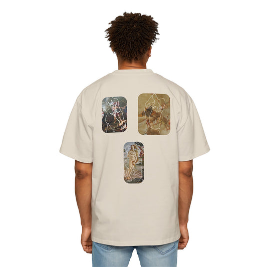 Men's Heavy Oversized Tee - Work of Art Graphic Tee for Art Lovers